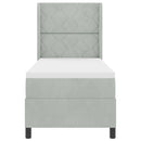 vidaXL LED Box Rugós Ágy Mattresszel Világosszürke 80 x 200 cm Bársony