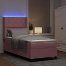vidaXL Boxrugós ágy matracmal leddel Rózsaszín 90 x 190 cm Bársony