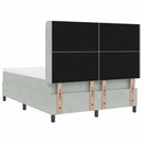 vidaXL Boxrugós ágy LED szalagokkal Világosszürke 140 x 190 cm Bársony