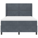 vidaXL LED Box Rugós Ágy Mattresszel Sötétszürke 140 x 200 cm Bársony