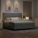 vidaXL Boxrugós ágy LED szalagokkal Világosszürke 180 x 200 cm Bársony