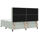 vidaXL Boxrugós ágy LED szalagokkal Világosszürke 180 x 200 cm Bársony