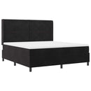 vidaXL Boxrugós ágy LED szalagokkal Fekete 180 x 200 cm Bársony