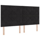 vidaXL Boxrugós ágy LED szalagokkal Fekete 180 x 200 cm Bársony