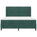 vidaXL Boxrugós ágy LED szalagokkal Sötétzöld 180 x 200 cm Bársony