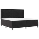 vidaXL Boxrugós ágy LED szalagokkal Fekete 200 x 200 cm Bársony
