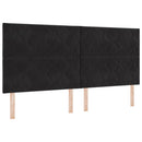 vidaXL Boxrugós ágy LED szalagokkal Fekete 200 x 200 cm Bársony