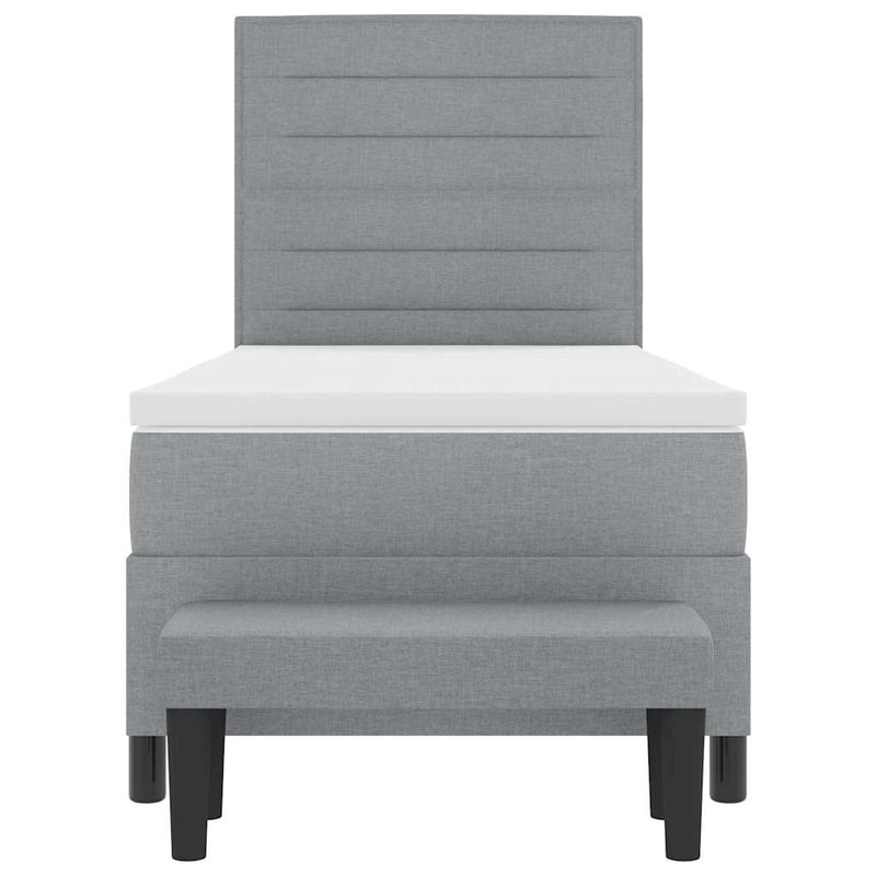 vidaXL Boxrugós ágy matracmal Világosszürke 80 x 200 cm szövet