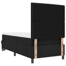 vidaXL Boxrugós ágy párnával fejtámlával Fekete 80 x 200 cm szövet