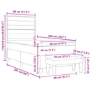 vidaXL Boxrugós ágy fejtámlával Sötét Barna 80 x 200 cm szövet