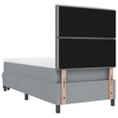 vidaXL Boxrugós ágy fejtámlával Világosszürke 90 x 190 cm szövet