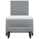vidaXL Boxrugós ágy fejtámlával Világosszürke 90 x 190 cm szövet