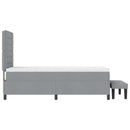 vidaXL Boxrugós ágy fejtámlával Világosszürke 90 x 190 cm szövet
