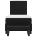 vidaXL Boxrugós ágy fejtámlával Fekete 90 x 190 cm szövet