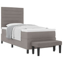 vidaXL Boxrugós ágy fejtámlával Tópszínű 90 x 190 cm szövet