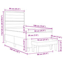 vidaXL Boxrugós ágy fejtámlával Tópszínű 90 x 190 cm szövet