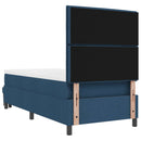 vidaXL Boxrugós ágy fejtámlával Kék 90 x 190 cm szövet