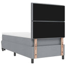 vidaXL Boxrugós ágy fejtámlával Világosszürke 90 x 200 cm szövet