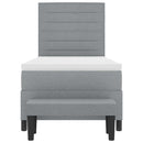 vidaXL Boxrugós ágy fejtámlával Világosszürke 90 x 200 cm szövet