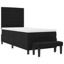 vidaXL Boxrugós ágy párnával fejtámlával Fekete 90 x 200 cm szövet