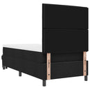 vidaXL Boxrugós ágy párnával fejtámlával Fekete 90 x 200 cm szövet