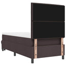 vidaXL Boxrugós ágy fejtámlával Sötét Barna 90 x 200 cm szövet