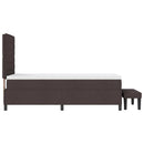 vidaXL Boxrugós ágy fejtámlával Sötét Barna 90 x 200 cm szövet