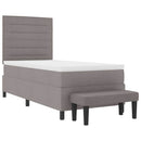 vidaXL Boxrugós ágy fejtámlával Tópszínű 90 x 200 cm szövet
