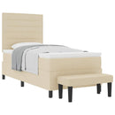 vidaXL Boxrugós ágy fejtámlával Krém 90 x 200 cm szövet