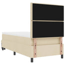 vidaXL Boxrugós ágy fejtámlával Krém 90 x 200 cm szövet