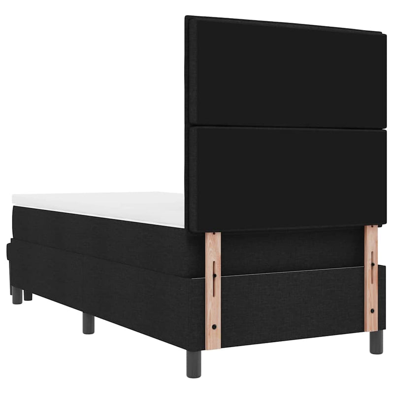 vidaXL Boxrugós ágy matracmal fejtámlával Fekete 100 x 200 cm szövet
