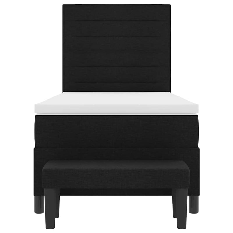 vidaXL Boxrugós ágy matracmal fejtámlával Fekete 100 x 200 cm szövet