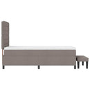 vidaXL Boxrugós ágy fejtámlával Tópszínű 100 x 200 cm szövet