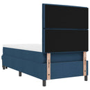 vidaXL Boxrugós ágy fejtámlával Kék 100 x 200 cm szövet