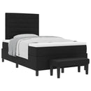 vidaXL Boxrugós ágy fejtámlával Fekete 120 x 190 cm szövet