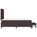 vidaXL Boxrugós ágy fejtámlával Sötét Barna 120 x 190 cm szövet