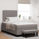 vidaXL Boxrugós ágy fejtámlával Tópszínű 120 x 190 cm szövet