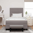 vidaXL Boxrugós ágy fejtámlával Tópszínű 120 x 190 cm szövet