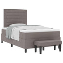 vidaXL Boxrugós ágy fejtámlával Tópszínű 120 x 190 cm szövet