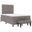 vidaXL Boxrugós ágy fejtámlával Tópszínű 120 x 190 cm szövet