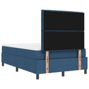 vidaXL Boxrugós ágy fejtámlával Kék 120 x 190 cm szövet