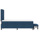 vidaXL Boxrugós ágy fejtámlával Kék 120 x 190 cm szövet