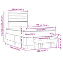 vidaXL Boxrugós ágy fejtámlával Kék 120 x 190 cm szövet