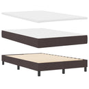vidaXL Boxrugós ágy fejtámlával Sötét Barna 120 x 200 cm szövet