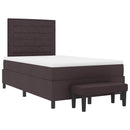 vidaXL Boxrugós ágy fejtámlával Sötét Barna 120 x 200 cm szövet