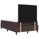 vidaXL Boxrugós ágy fejtámlával Sötét Barna 120 x 200 cm szövet