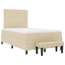 vidaXL Boxrugós ágy fejtámlával Krém 120 x 200 cm szövet
