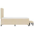 vidaXL Boxrugós ágy fejtámlával Krém 120 x 200 cm szövet