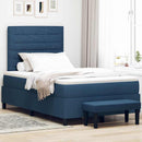 vidaXL Boxrugós ágy fejtámlával Kék 120 x 200 cm szövet