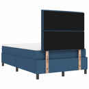 vidaXL Boxrugós ágy fejtámlával Kék 120 x 200 cm szövet